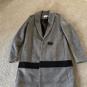 Calvin Klein Gray and Black Women's Coat